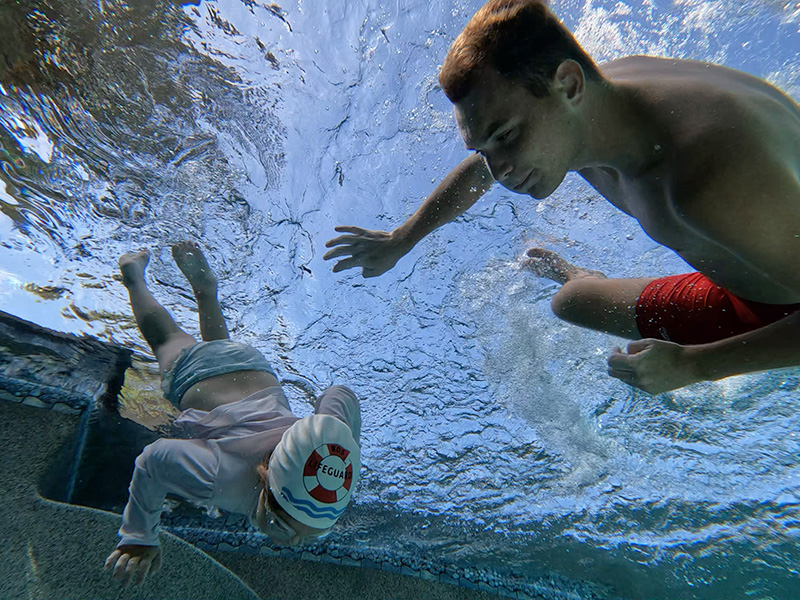 Jasper during professional lifeguard training