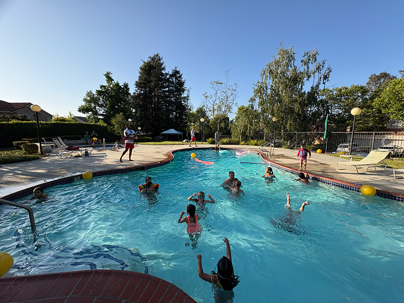 Luxury estate pool with professional lifeguarding services